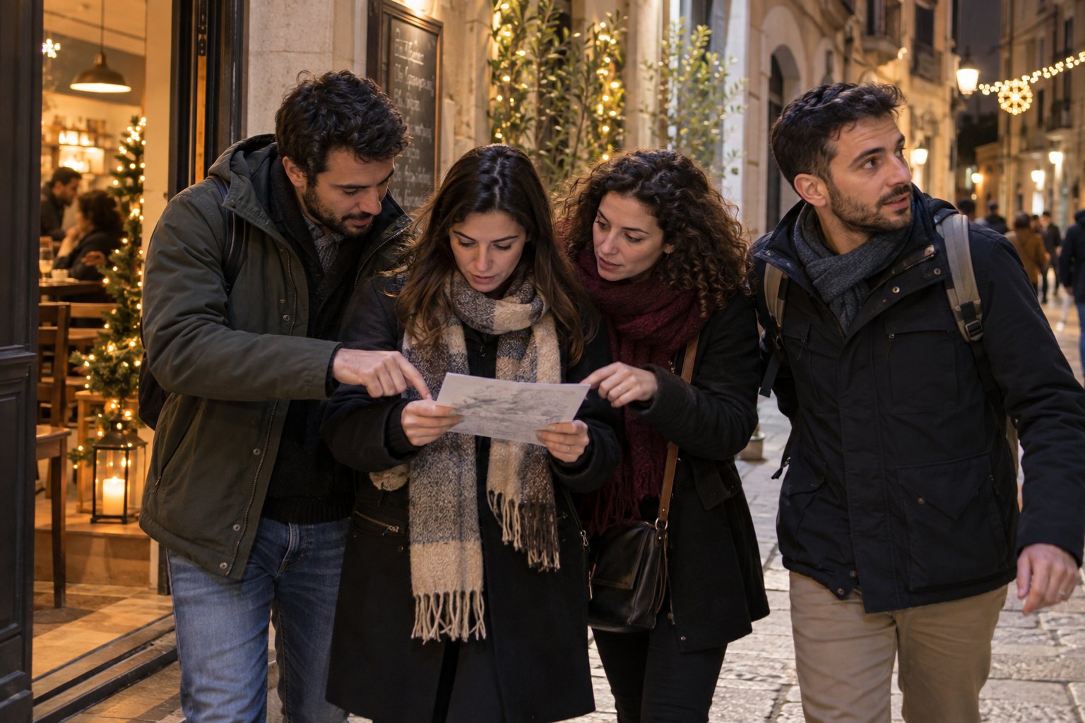 Squadra adulta segue un indizio durante la Mystery Hunt natalizia